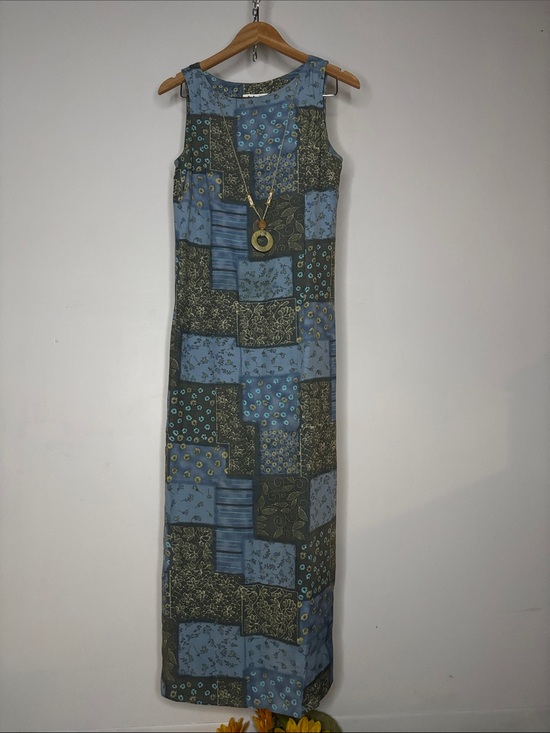 Vintage Dresses & Skirts - Y2K Nina Piccalino Patchwork Dress Detachable Necklace Charm